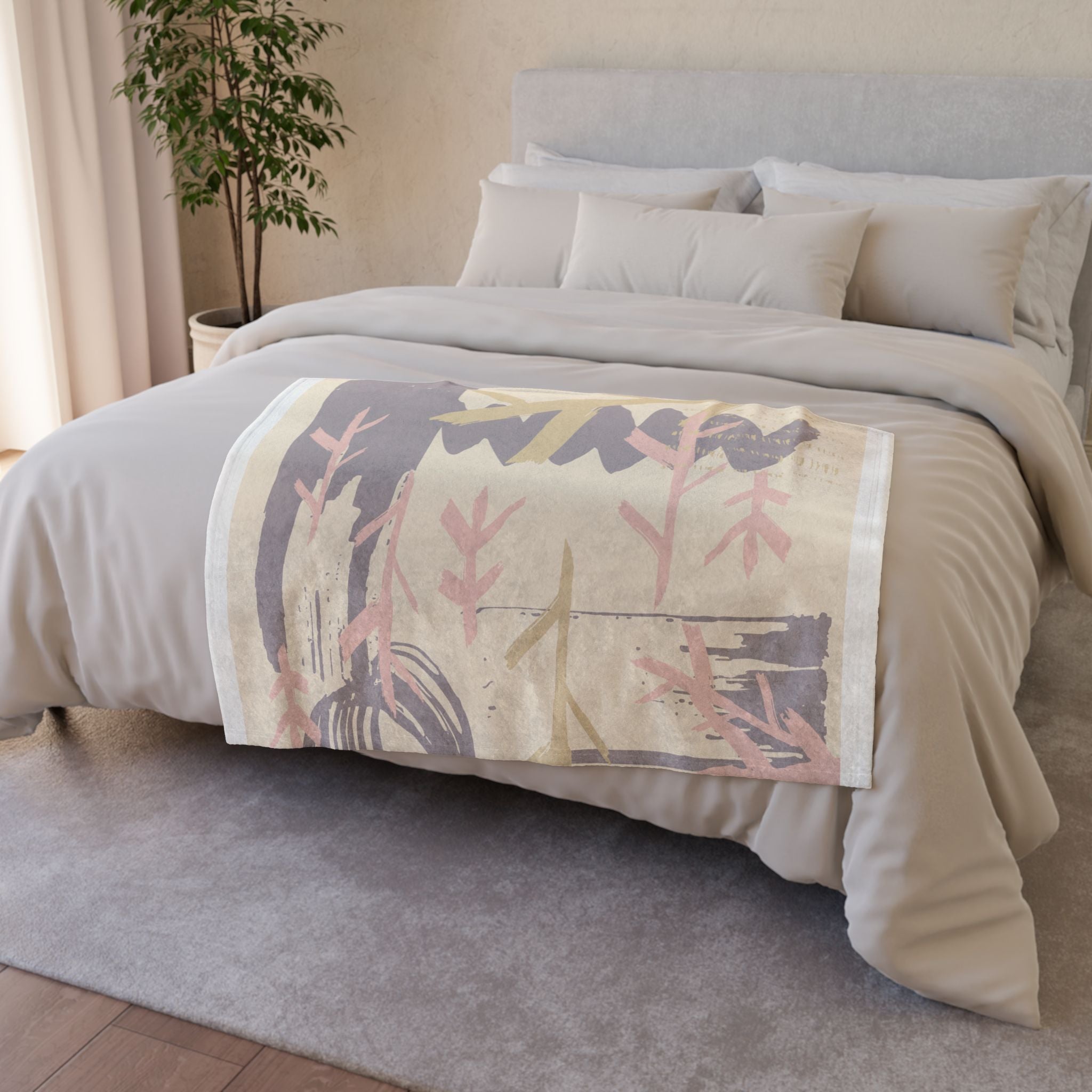 Cozy Boho Soft Polyester Blanket - Nature-Inspired Design